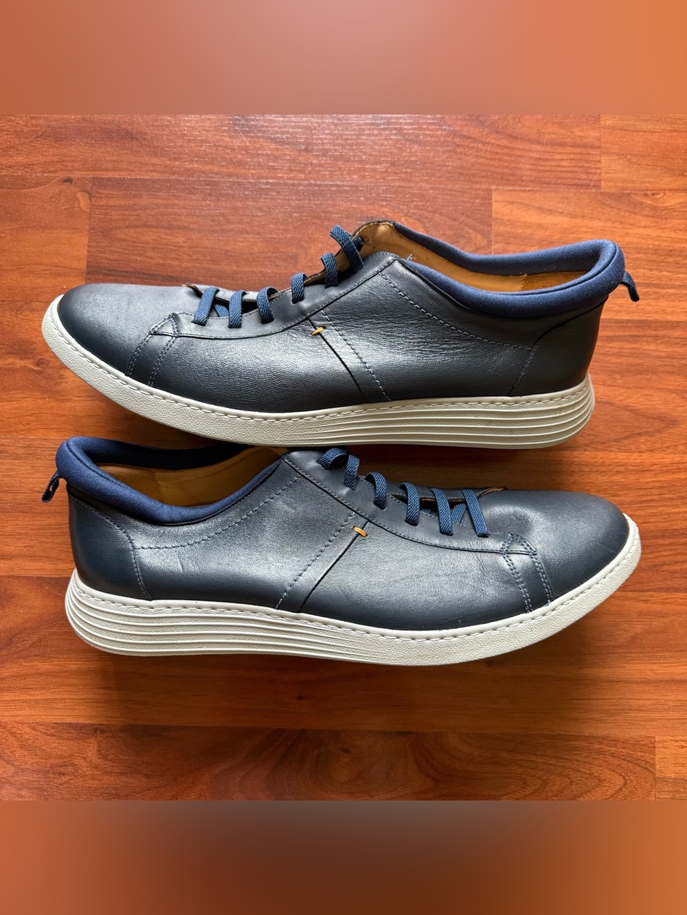 Samuel Hubbard Featherlight Flight Sneakers 14 M Navy Blue Leather Mens Shoes